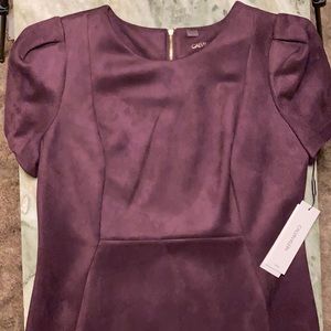 Calvin Klein faux suede plum dress